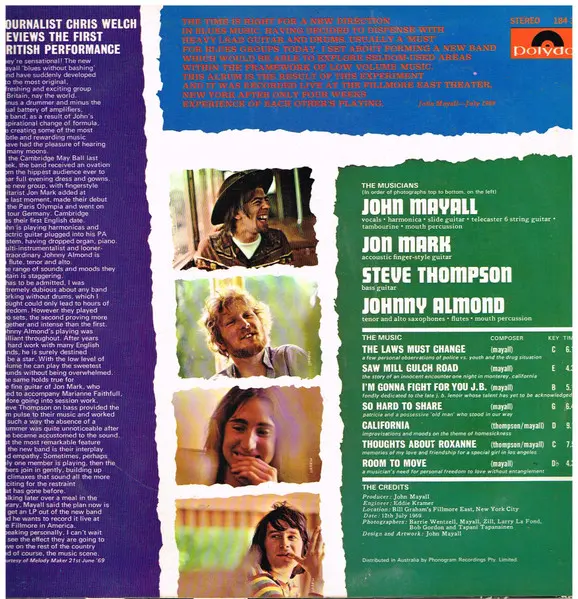 John Mayall - The Turning Point, Blues, Rock, Blues Rock, Harmonica Blues, Polydor, Australia, Vinyl 1x LP, Album