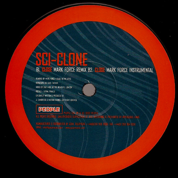 Sci-Clone - Close, Electronic, Broken Beat, 2002 - People, UK, Vinyl 1x 12", 33 ⅓ RPM