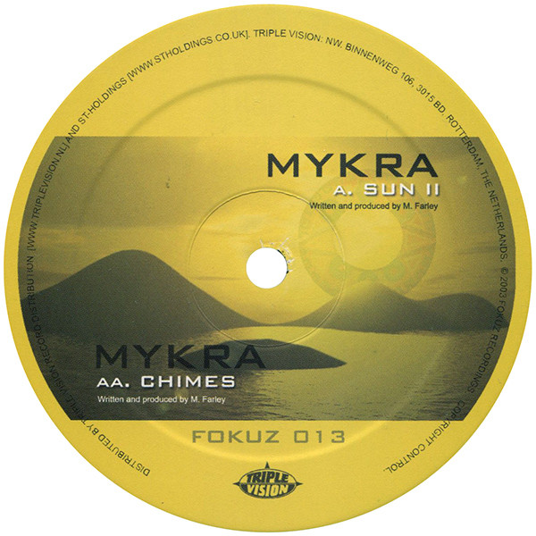 Mykra - Sun II / Chimes, Electronic, Drum n Bass, 2004 - Fokuz Recordings, Netherlands, Vinyl 1x 12", 45 RPM