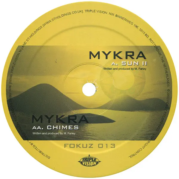 Mykra - Sun II / Chimes, Electronic, Drum n Bass, 2004 - Fokuz Recordings, Netherlands, Vinyl 1x 12", 45 RPM
