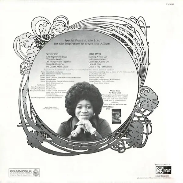 Danniebelle Hall - Danniebelle, Funk / Soul, Gospel, Soul, 1974 - Light Records, US, Vinyl 1x LP, Album