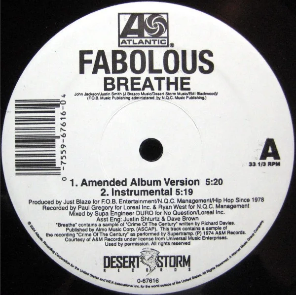 Album cover for Breathe by Fabolous