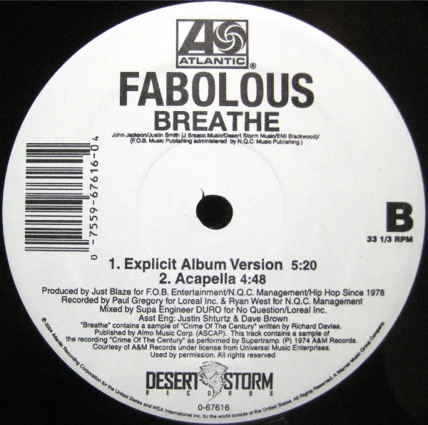 Album cover for Breathe by Fabolous