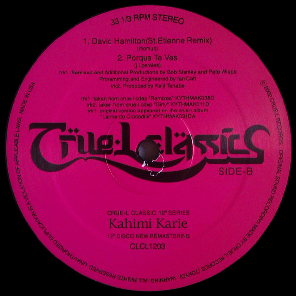 Kahimi Karie - Take It Easy My Brother Charlie, Electronic, House, 2002 - Crue-L Records, Japan, Vinyl 1x 12", 33 ⅓ RPM, Rema