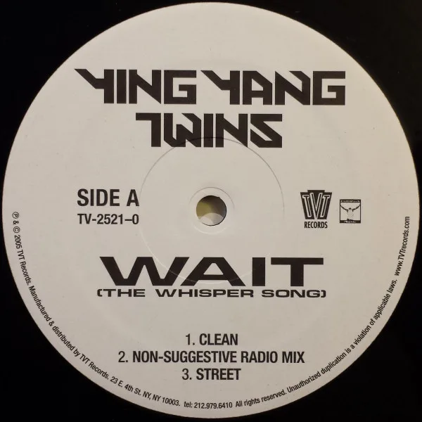 Album cover for Wait (The Whisper Song) by Ying Yang Twins