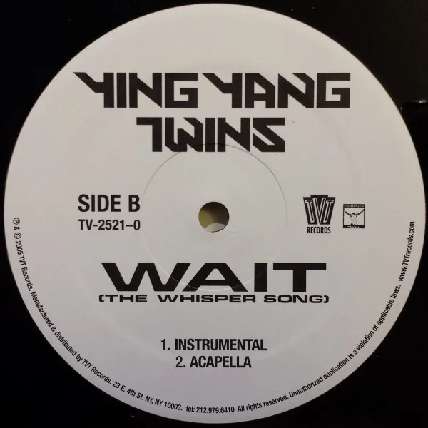 Album cover for Wait (The Whisper Song) by Ying Yang Twins