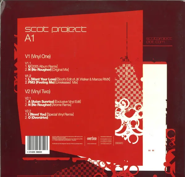 DJ Scot Project - A1, Electronic, Hard Trance, Tech Trance, Trance, 2005 - Overdose, Germany, Vinyl 2x 12", 33 ⅓ RPM, Album