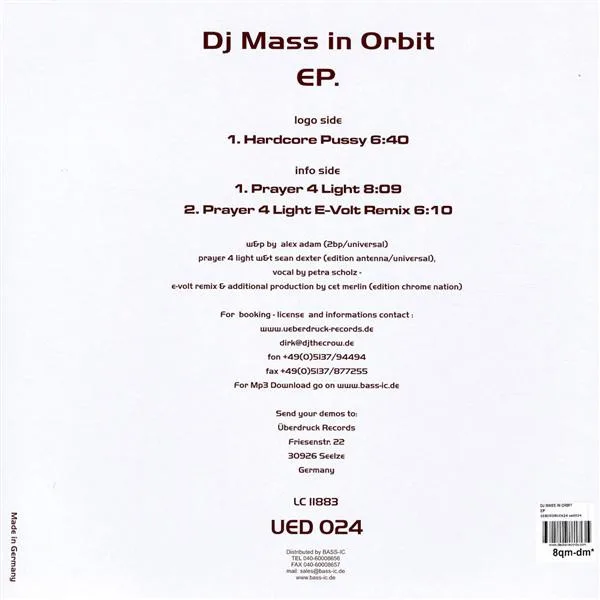 Album cover for EP. by Mass In Orbit