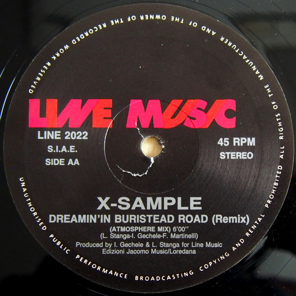X-Sample - Dreamin' In Buristead Road (Remix), Electronic, Italo House, 1991 - Line Music, Italy, Vinyl 1x 12", 45 RPM