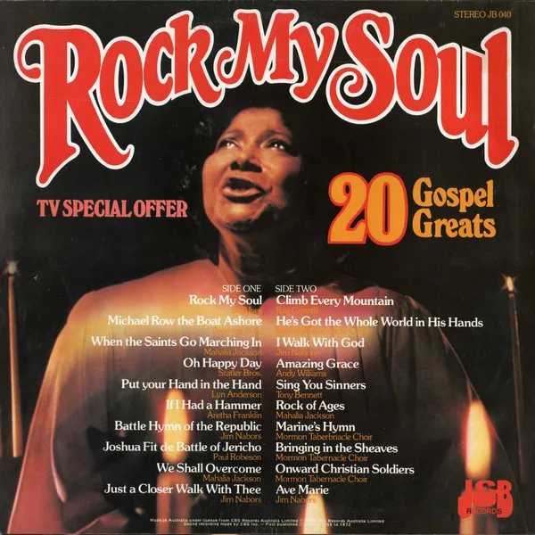 Album cover for Rock My Soul: 20 Gospel Greats by Various