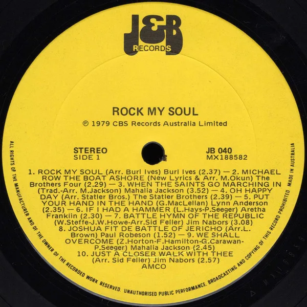 Album cover for Rock My Soul: 20 Gospel Greats by Various