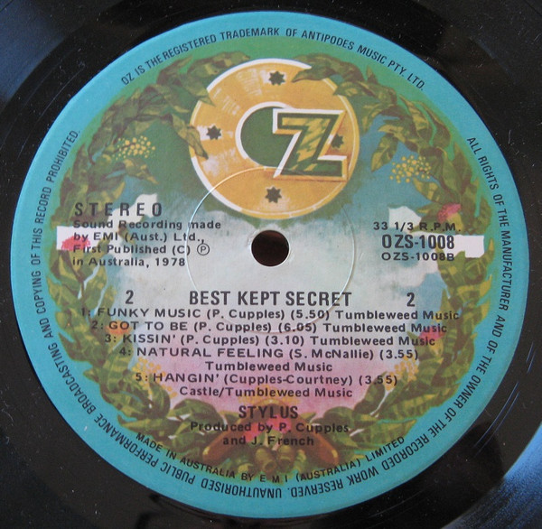 Stylus (11) - The Best Kept Secret, Funk / Soul, Pop, 1978 - OZ Records (2), Australia, Vinyl 1x LP, Album