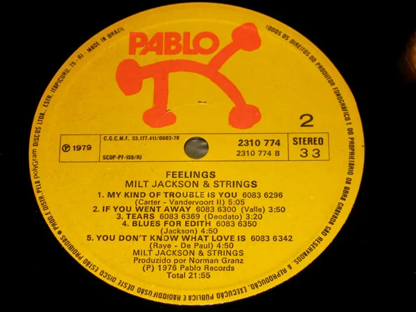 Album cover for Feelings by Milt Jackson & Strings