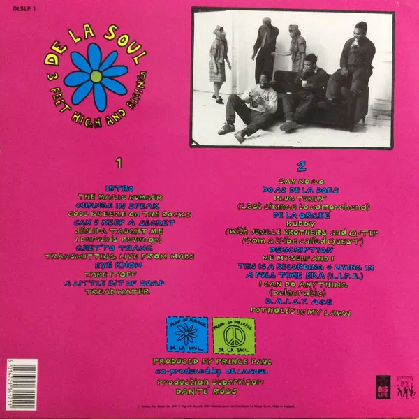 De La Soul - 3 Feet High And Rising, Hip Hop, Conscious, 1989 - Big Life, Tommy Boy, UK, Vinyl 1x LP, Album Damont Pressing