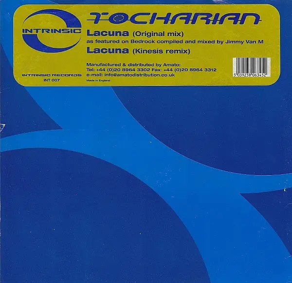 Tocharian - Lacuna, Electronic, Progressive House, 2001 - Intrinsic Records, UK, Vinyl 1x 12"