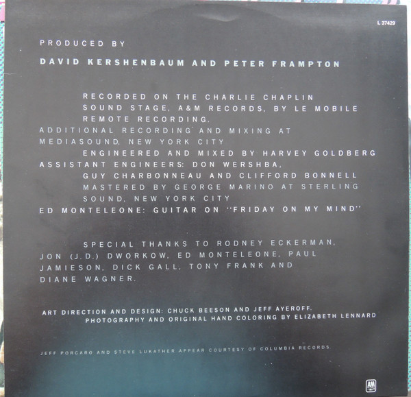 Peter Frampton - Breaking All The Rules - 1981 - Pop Rock, Rock & Roll - A&M Records - Vinyl 1x LP, Album