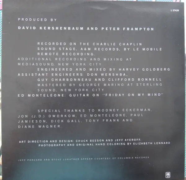 Peter Frampton - Breaking All The Rules - 1981 - Pop Rock, Rock & Roll - A&M Records - Vinyl 1x LP, Album