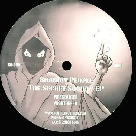 Shadow People - The Secret Society EP, Electronic, Electro, 2002 - Southern Outpost, Australia, Vinyl 1x 12", EP, 33 ⅓ RPM
