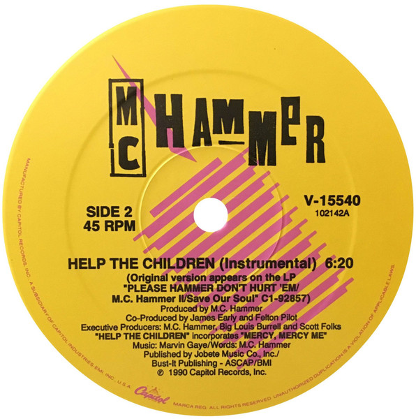 MC Hammer - Help The Children, Electronic, Funk / Soul, Hip Hop, Downtempo, Soul, 1990 - Capitol Records, US, Vinyl 1x 12", S