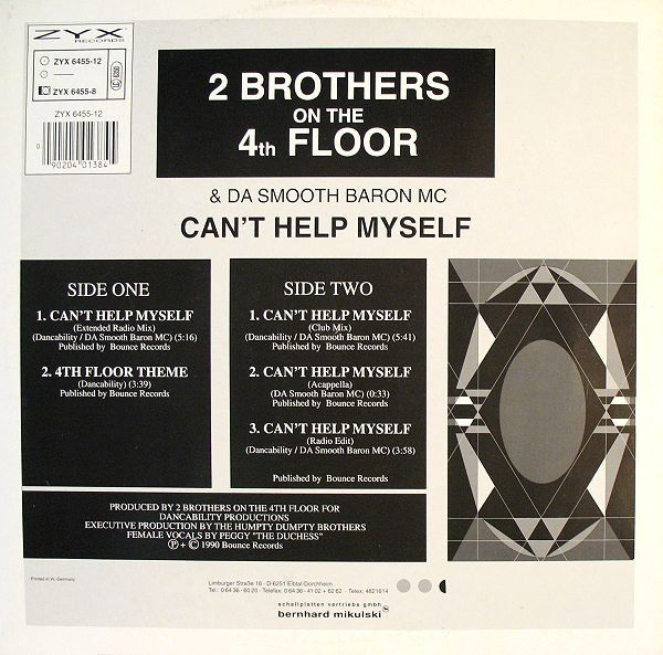 2 Brothers On The 4th Floor & Da Smooth Baron MC - Can't Help Myself, Electronic, Euro House, 1990 - ZYX Records, Germany, Vi