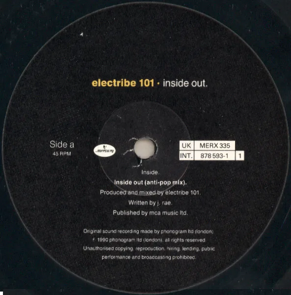 Album cover for Inside Out by Electribe 101
