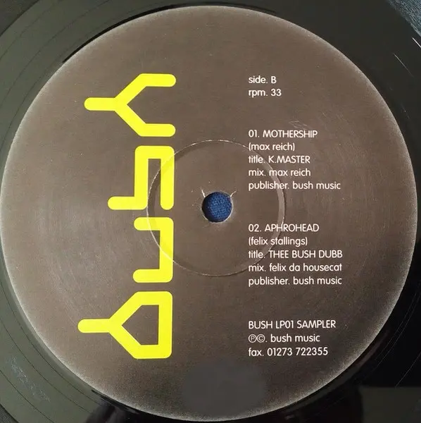 Various - Bush LP01 Sampler, Electronic, Breaks, House, Techno, 1998 - Bush, UK, Vinyl 1x 12", 33 ⅓ RPM, Sampler