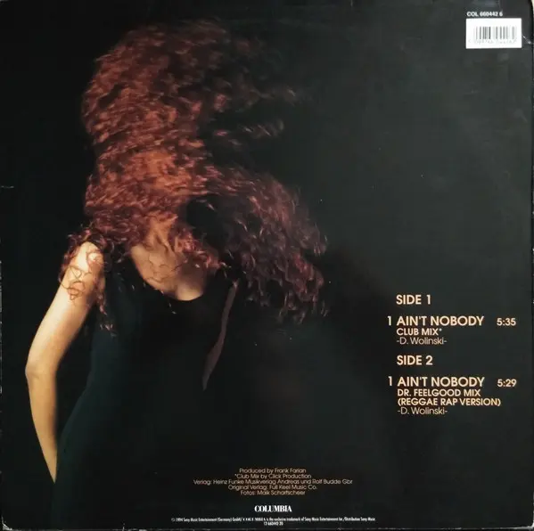 Paris Red - Ain't Nobody, Electronic, Funk / Soul, Hip Hop, Euro House, House, RnB/Swing, 1994 - Columbia, Germany, Vinyl 1x 