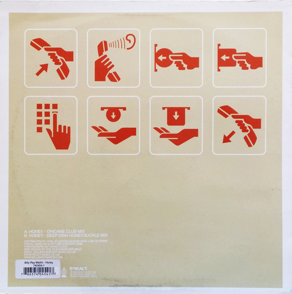 Billie Ray Martin - Honey, Electronic, House, Trance, 1999 - ARS Club, React, UK, Vinyl 1x 12", 33 ⅓ RPM