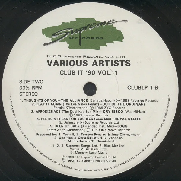 Album cover for Club It 90 - Volume One by Various