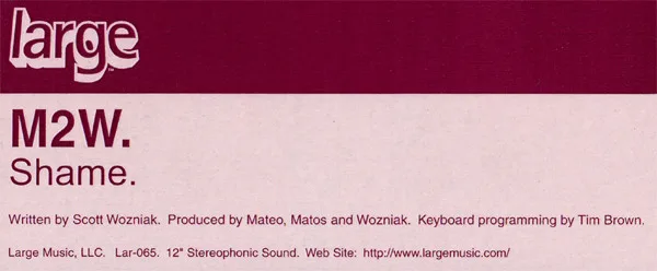 Album cover for Shame by M2W