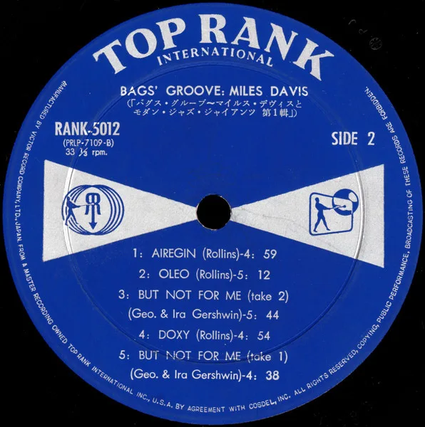 Album cover for Bags Groove by Miles Davis