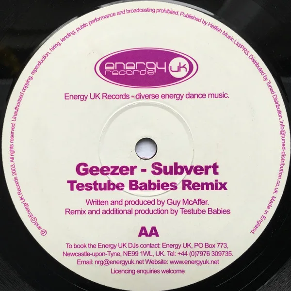 Album cover for Subvert by Geezer