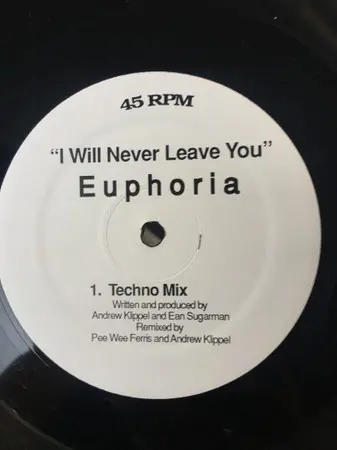 Euphoria (4) - I Will Never Leave You, Electronic, House, Not On Label, Australia, Vinyl 1x 12", 45 RPM, White Label