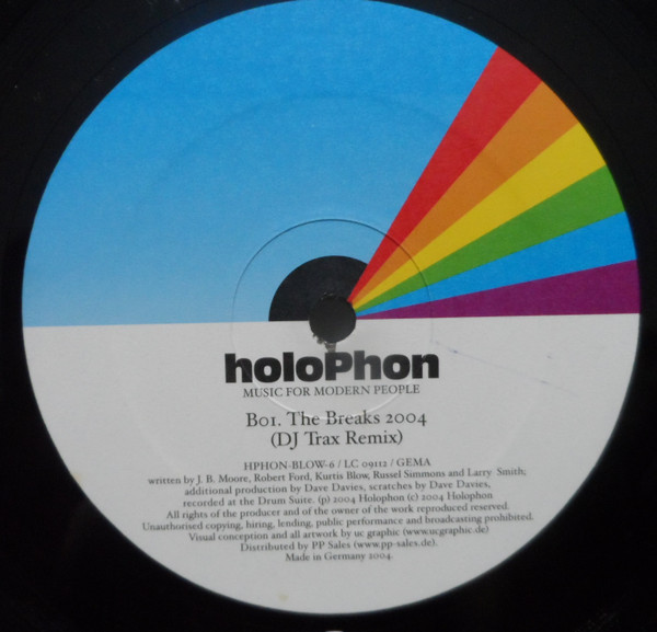 Kurtis Blow - The Breaks 2004, Electronic, Breaks, House, 2004 - Holophon, Germany, Vinyl 1x 12"