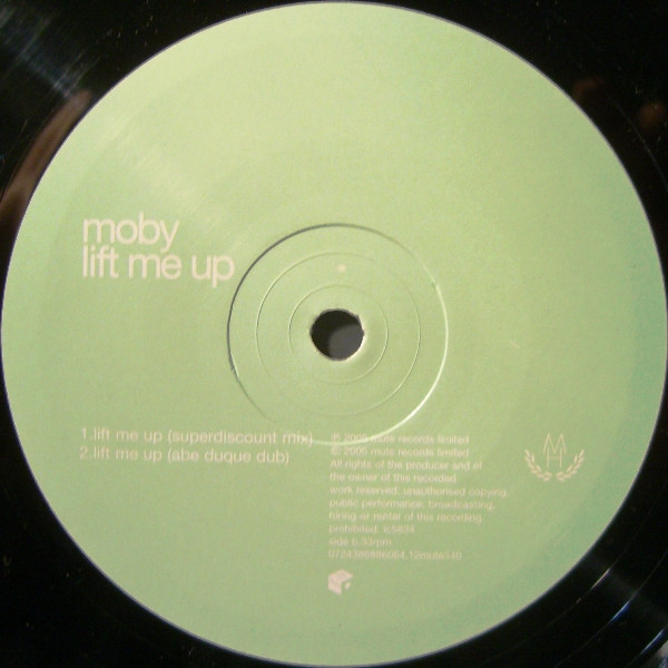 Moby - Lift Me Up, Electronic, House, Tech House, 2005 - Mute, UK, Vinyl 1x 12", 33 ⅓ RPM, Single