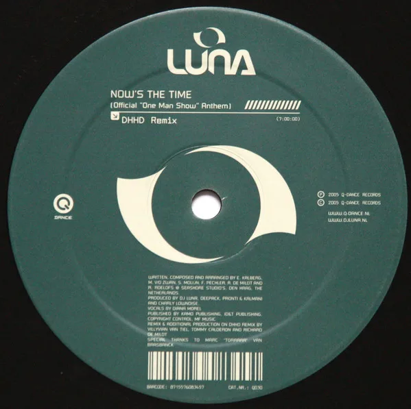 Album cover for Now's The Time (The Official "One Man Show" Anthem) by DJ Luna