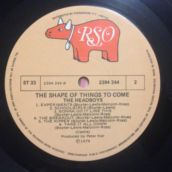 Headboys, The - The Shape Of Things To Come, Rock, Pop Rock, 1979 - RSO, Australia, Vinyl 1x LP, Album
