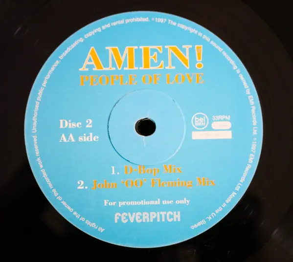 Amen! UK - People Of Love, Electronic, Euro House, House, 1997 - Feverpitch, UK, Vinyl 2x 12", 33 ⅓ RPM, Promo