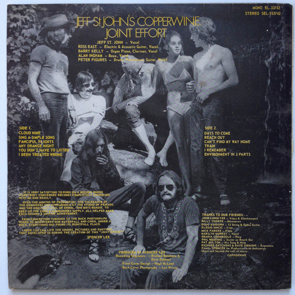 Jeff St John's Copperwine - Joint Effort, Rock, Prog Rock, 1971 - Spin, Australia, Vinyl 1x LP, Album