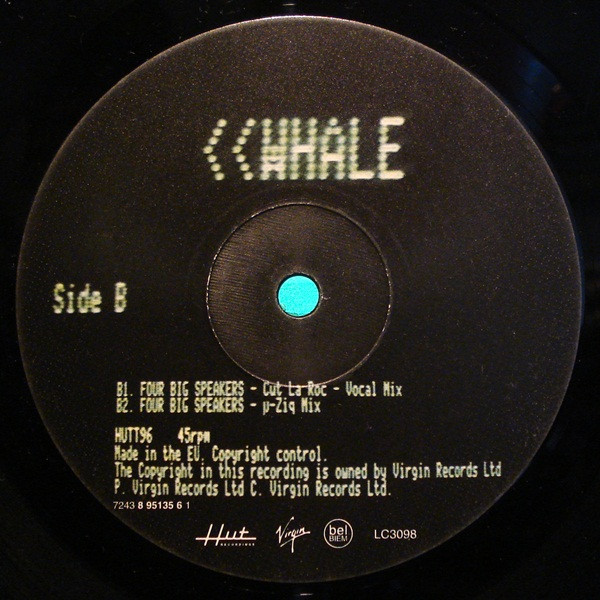 Whale Featuring Bus75 - Four Big Speakers, Electronic, Big Beat, Breakbeat, IDM, 1998 - Hut Recordings, Virgin, UK & Europe, 