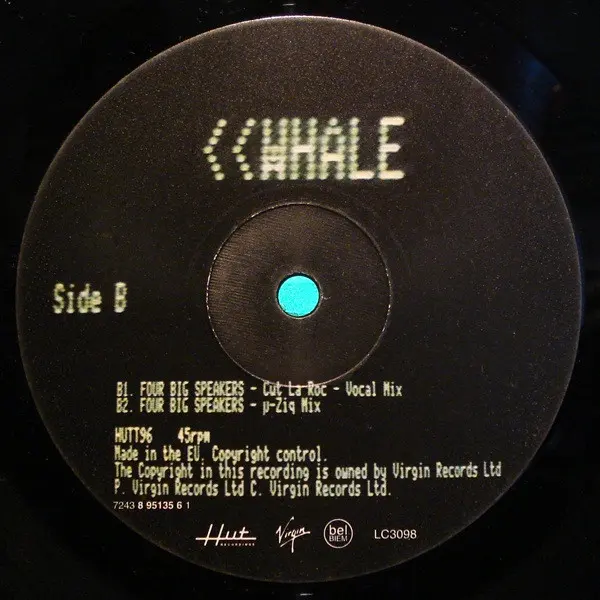 Whale Featuring Bus75 - Four Big Speakers, Electronic, Big Beat, Breakbeat, IDM, 1998 - Hut Recordings, Virgin, UK & Europe, 