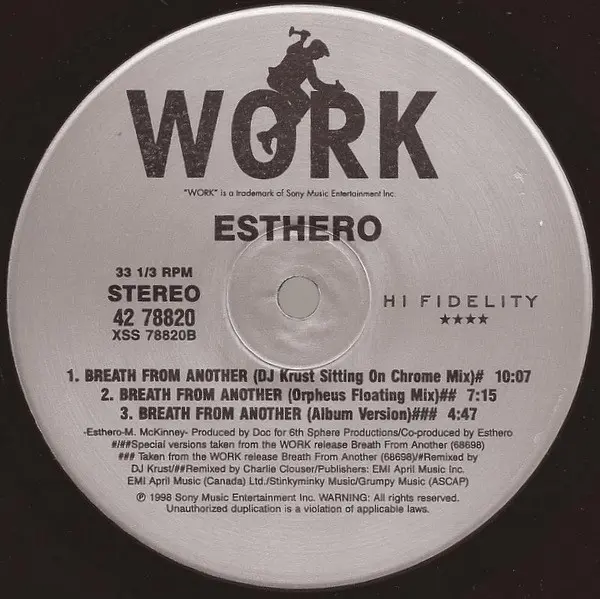 Esthero - Breath From Another, Electronic, Drum n Bass, Trip Hop, 1998 - Work, US, Vinyl 1x 12", Single, 33 ⅓ RPM