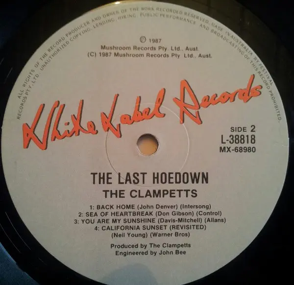 Clampetts, The - The Last Hoedown - Live! (Warts N'All), Folk, World, & Country, Country, 1987 - White Label Records, Austral