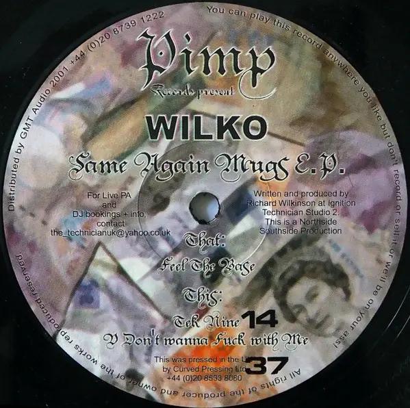 Wilko - Same Again Mugs E.P., Electronic, Techno, 2001 - Pimp Records, UK, Vinyl 1x 12", 33 ⅓ RPM, 45 RPM, EP