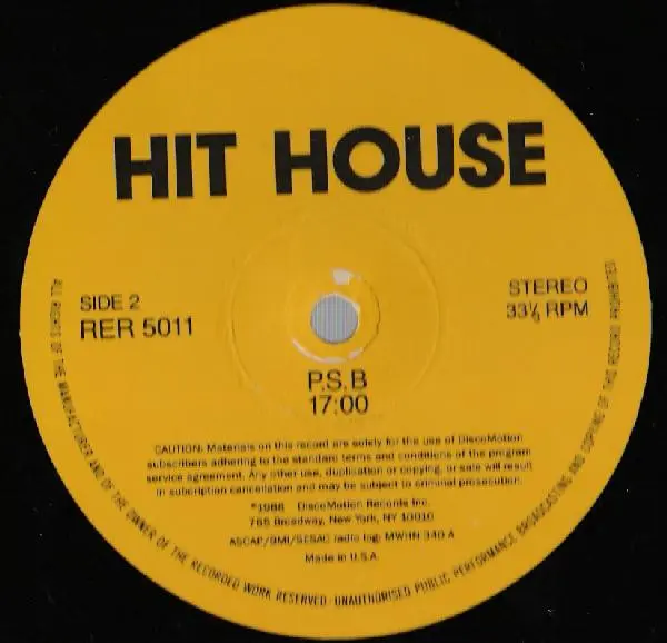 Various / Pet Shop Boys - Hit Mix / P.S.B, Electronic, Synth-pop, 1988 - Hit House, US, Vinyl 1x 12", Mixed, Unofficial Relea