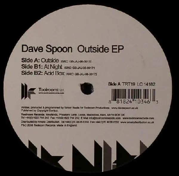 Dave Spoon - Outside EP, Electronic, Electro, Tech House, 2006 - Toolroom Trax, UK, Vinyl 1x 12", EP