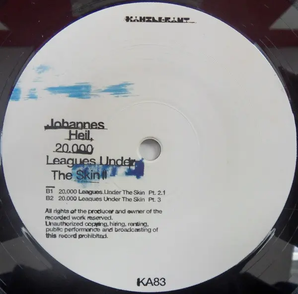 Johannes Heil - 20.000 Leagues Under The Skin, Electronic, Techno, 2002 - Kanzleramt, Germany, Vinyl 1x 12", 33 ⅓ RPM