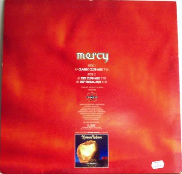 Cerrone - Mercy, Electronic, Garage House, 1995 - C. Side, France, Vinyl 1x 12", 33 ⅓ RPM