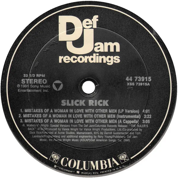 Album cover for Mistakes Of A Woman In Love With Other Men by Slick Rick