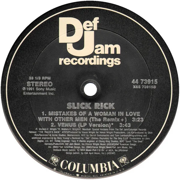 Album cover for Mistakes Of A Woman In Love With Other Men by Slick Rick